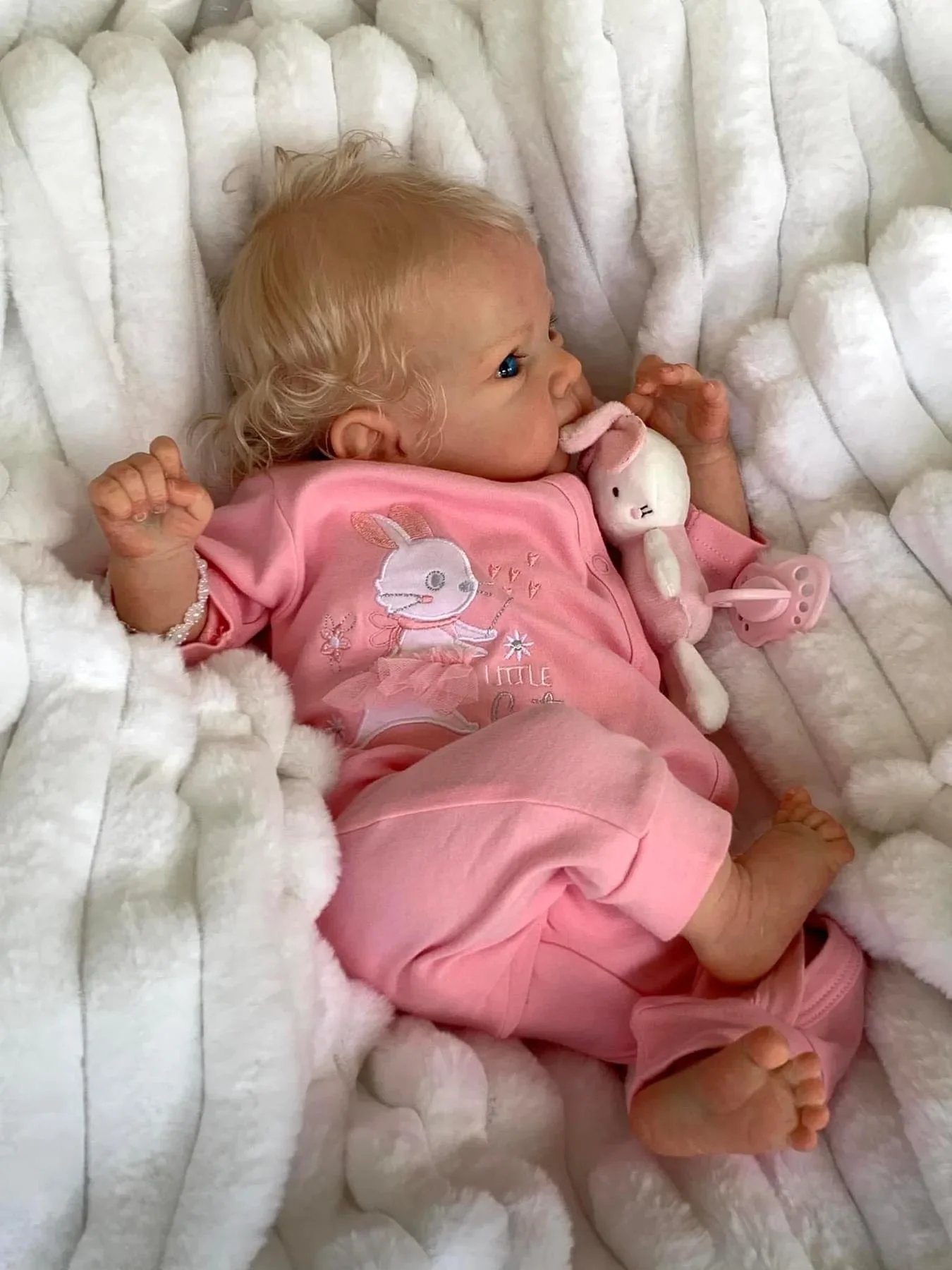 NPK 19inch Soft Body Newborn Baby Reborn Doll Bettie Lifelike Cuddly Baby Multiple Layers Painting 3D Skin with Visible Veins