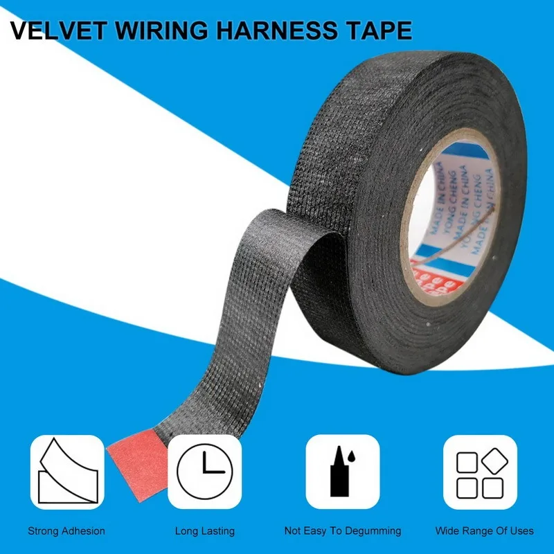 15m*32mm Electrical Tape Heat Resistant Harness Tape Adhesive Cloth Tape Waterproof Tape Insulating Automotive Fabric Cloth Tape