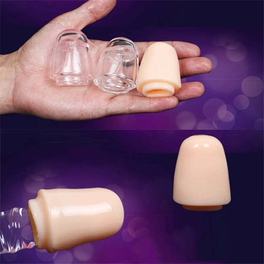 2Pcs Penis Glans Sleeve Reusable Condoms Glans Cover Penis Extender Sleeve Lock Semen Foreskin Cock Ring Sex Toys For Men