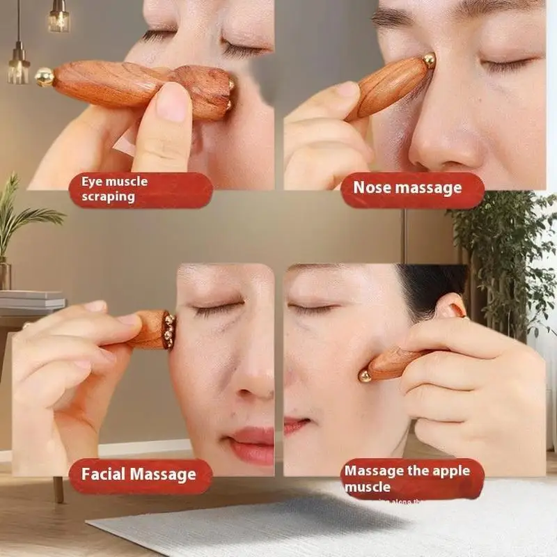 لوتس Seedpod المهنية غوا شا أداة النحاس خشب الورد تدليك الوجه العين الاسترخاء بقعة خطوط الطول نقطة الوخز يده العناية بالجمال #6