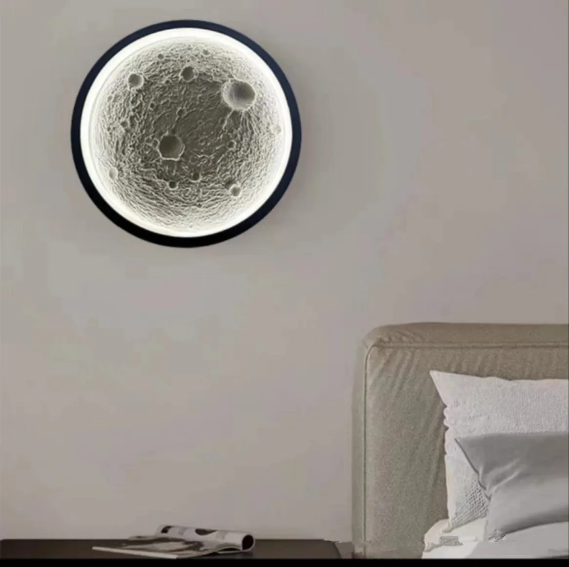 

Moon Shadow Wall Lamps LED Indoor Lighting Home Decor Dinning Living Room Bedroom Round Resin Wall Sconce Luminaires