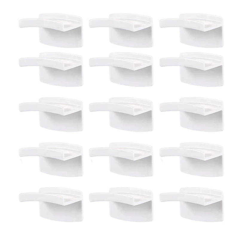 

Adhesive Hat Hooks For Wall (15-Pack) - Minimalist Hat Rack Design, No Drilling, Strong Hold Hat Hangers, White