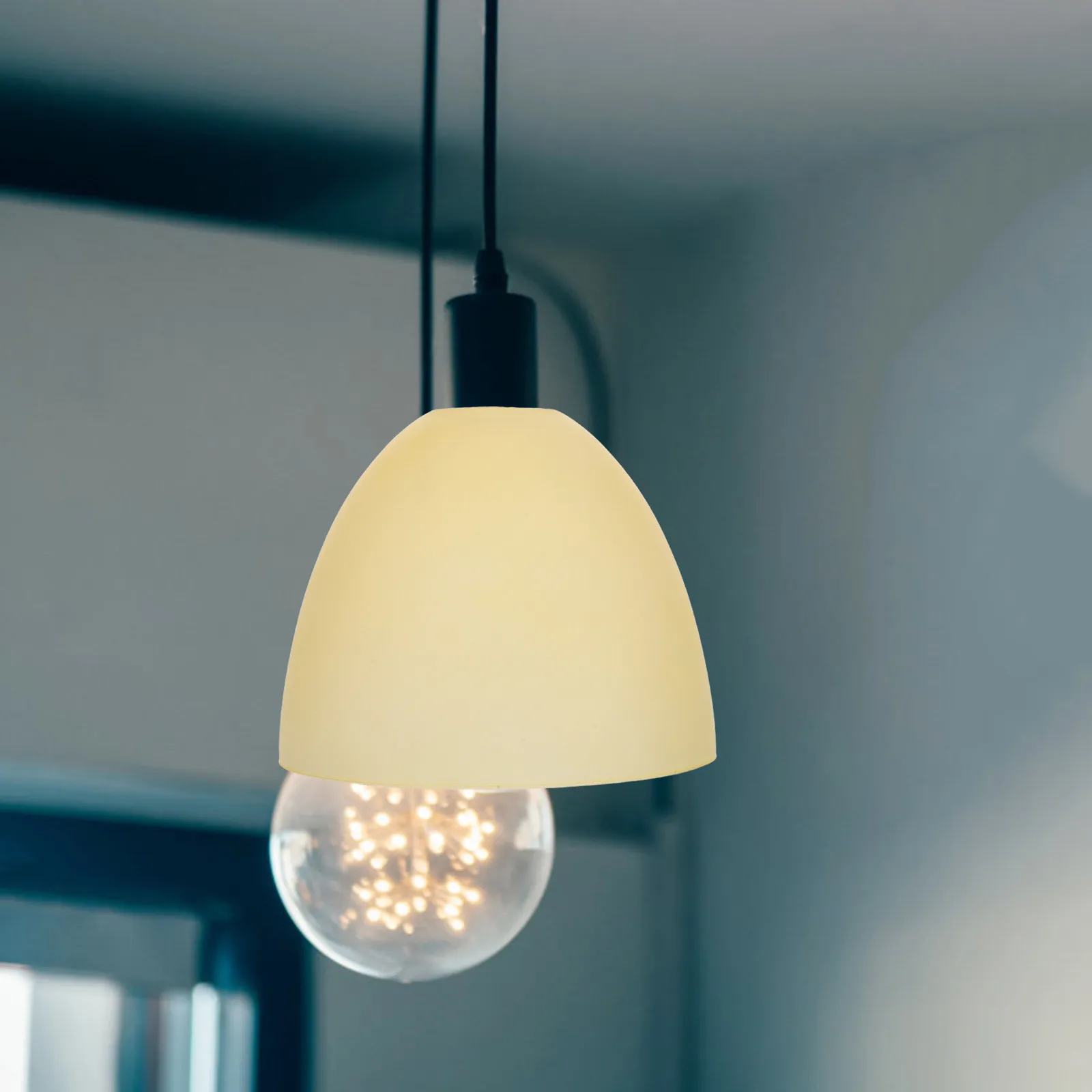 Small Frosted Glass Lamp Shade 42Mm Aperture Ceiling Light Cover Replacement Bell Shape Lampshade for Bedroom Office Kitchen