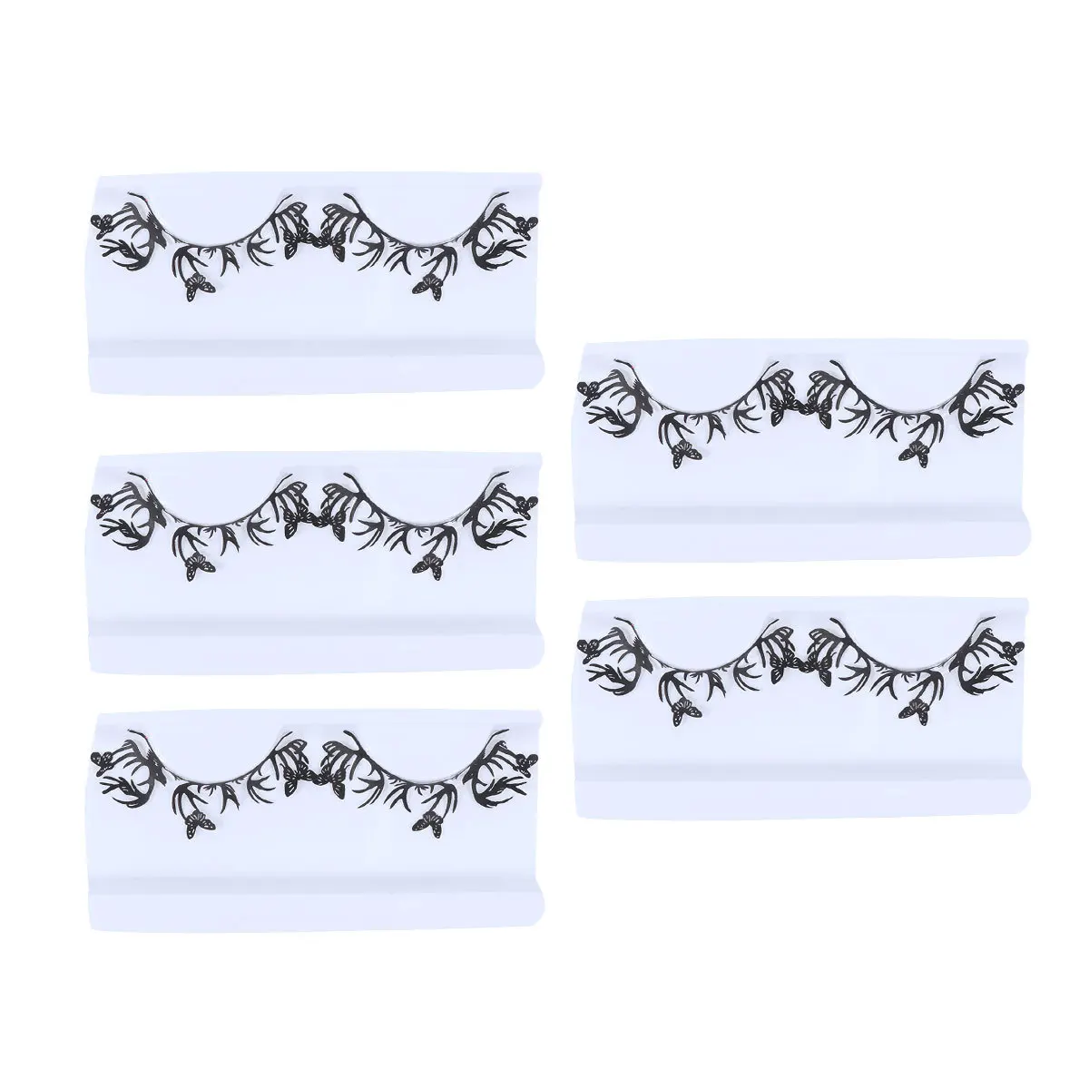 5 paires de faux cils en papier, conception de découpe de papier de noël, utilisation en fête, cils de noël, allonge les yeux, écologiques