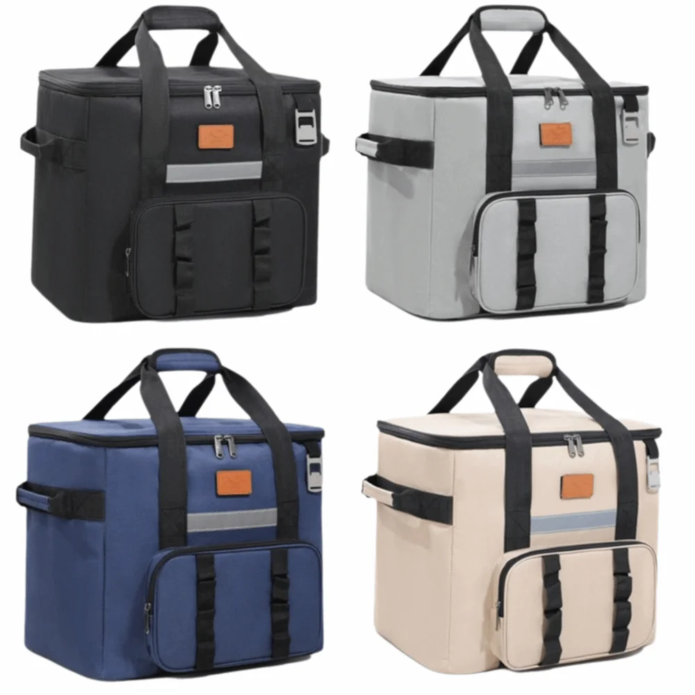 

Термосумка-переноска для еды, 40 л, большая вместительная изолированная сумка-холодильник на молнии, портативная герметичная сумка для пикника для кемпинга, пляжа