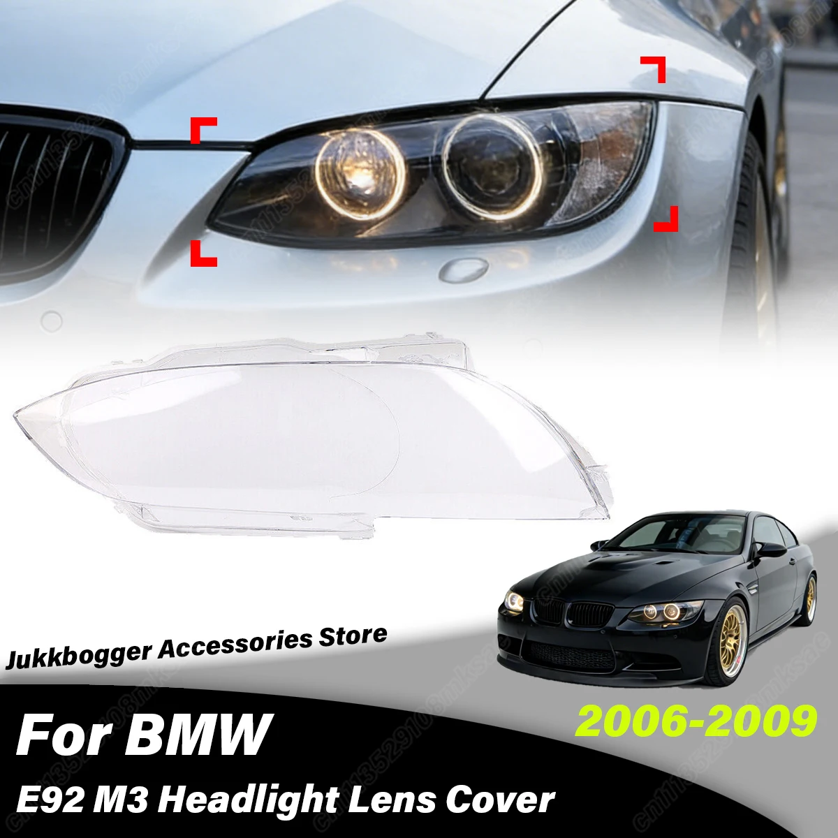 

Для BMW E92 M3 2006-2009: Прозрачная защитная накладка на передние фары, аксессуары для модификации и декора