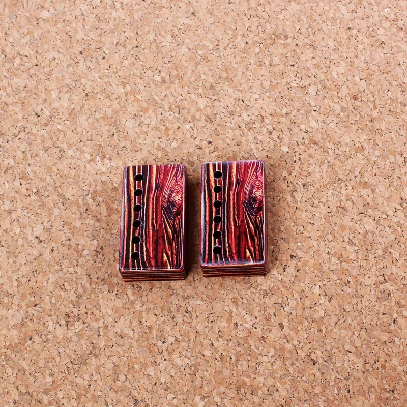 2Pcs Colorful Red Grain Print Neck Bridge Humbucker Pickup Cover 50/52mm Rod Spacing for LP Electric Guitar