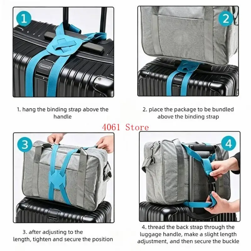 Adjustable Suitcase Strap Set for Organized Airport Bag Carry