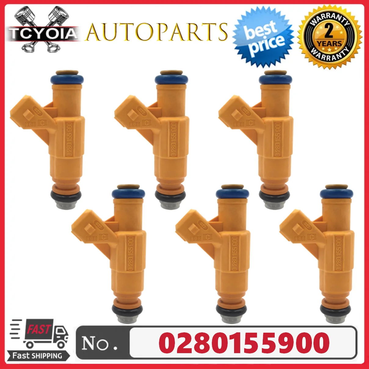 6pcs/lot Fuel Injectors 0280155900 XL2E-A1C for FORD MERCURY EXPLORER MOUNTAINEER 4.0 V6 1999-2005