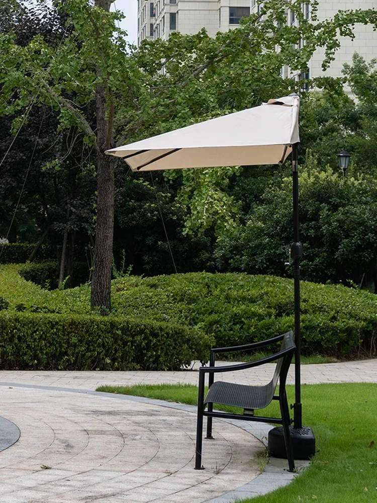 

Половина зонта на открытом воздухе, зонтик-качалка у стены, зонт на боковой колонке, балкон, зеленые зонты, зонтики и flo