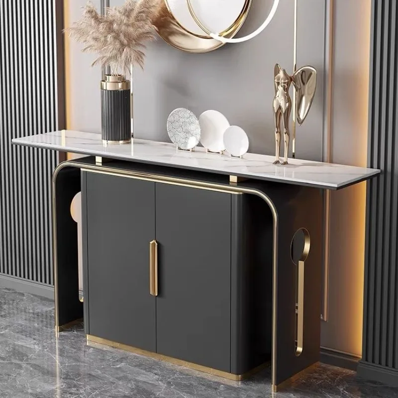 

Italian high-end entrance cabinet Entry end view table Aisle corridor decorative strip case Storage entrance table