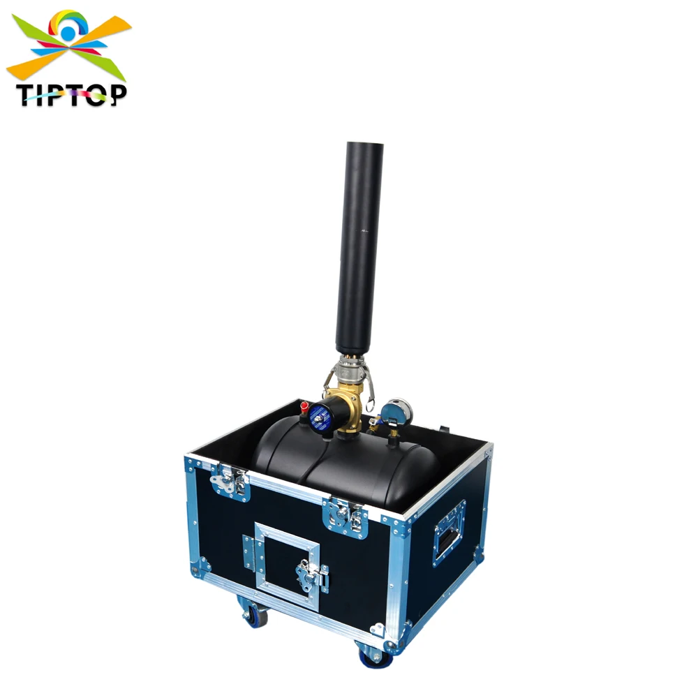 TIPTOP Flightcase Packing 1.5inch Solenoid Valve Power Manual Control Confetti Paper Powder Jet Machine 50cm Jet Pipe