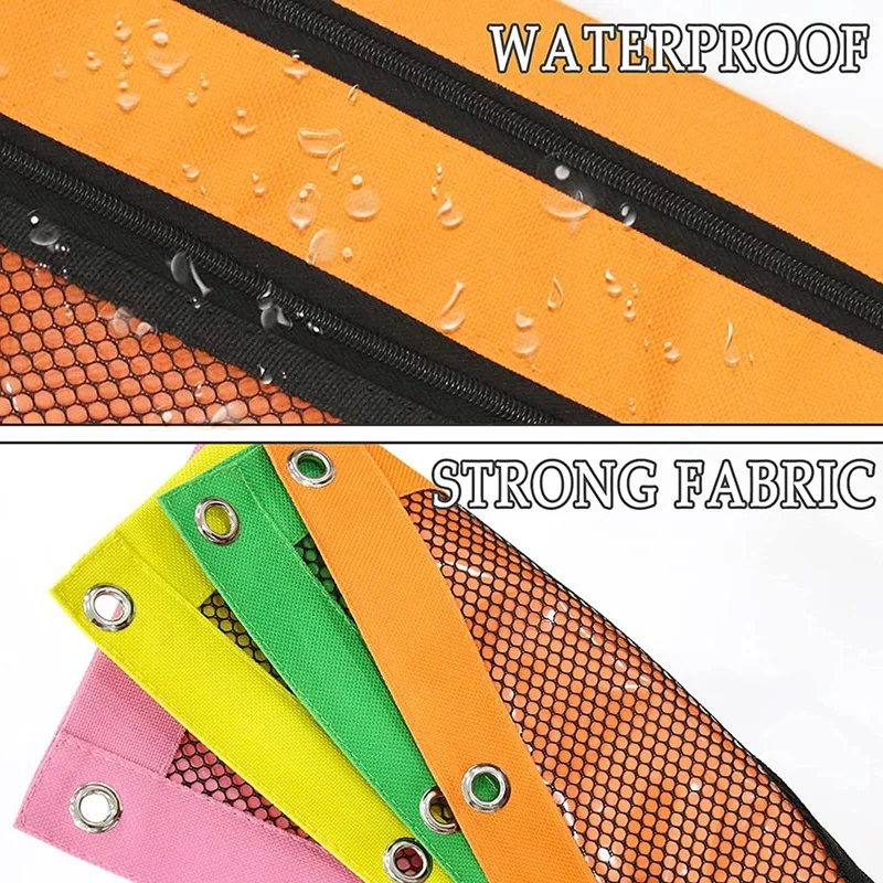 10 шт., сумки для карандашей, пенал с двойным карманом и сетчатым окном для 3 пеналов на молнии с кольцами