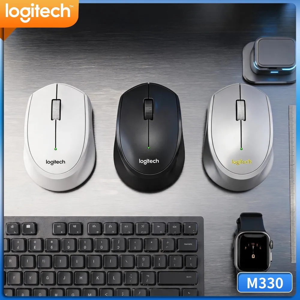 Logitech M330 Silent Wireless Mouse Comfort Contoured Shell Support Natural Wrist Posture For Long Working Sessions