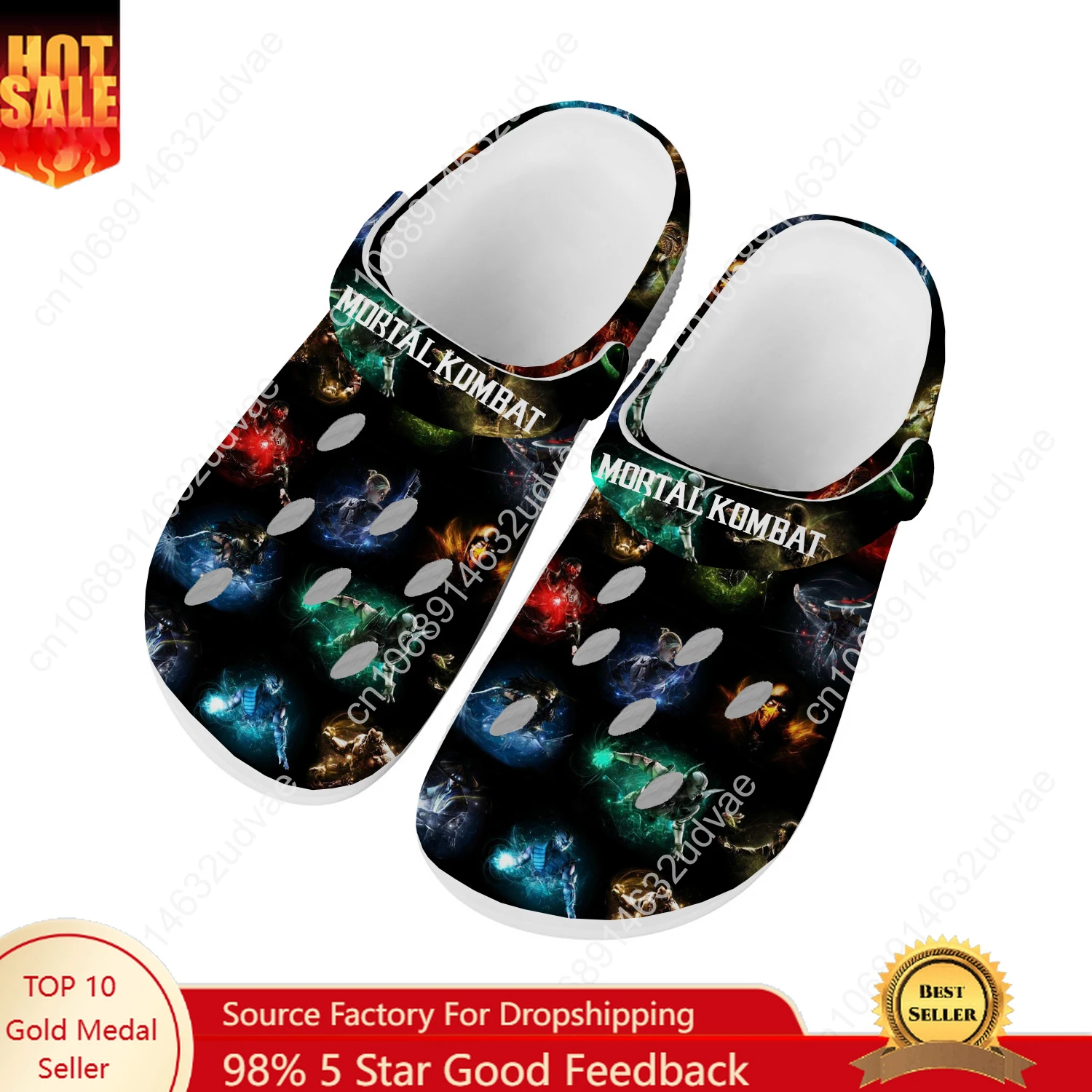 

Mortal Kombat Water Shoes Men Women Teenager High Quality Home Garden Clogs Custom Sandals Beach Breathable Hole Slippers