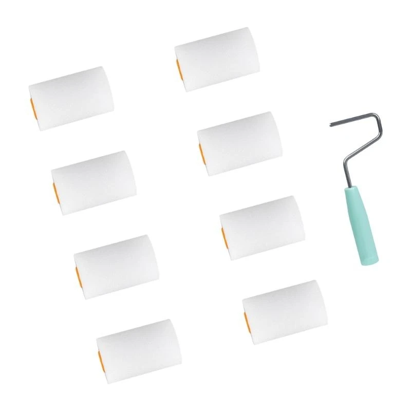 Conjunto rodillos pintura espuma 9 piezas pequeños rodillos espuma para pared y pintura muebles HX6C