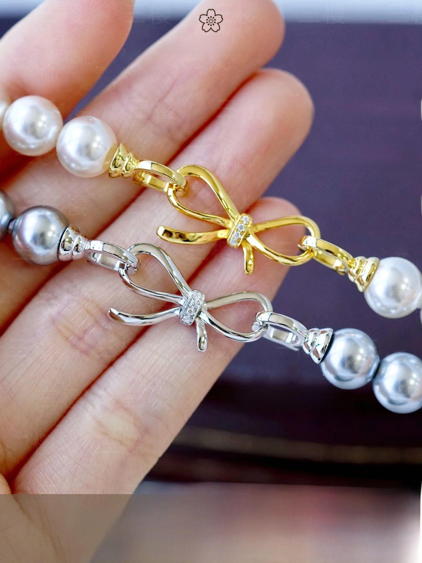 gold-plated-knot-pearl-beads-necklace-bracelet-buckle-silver-diy-accessories-material-buttons-fashion-jewelry-parts