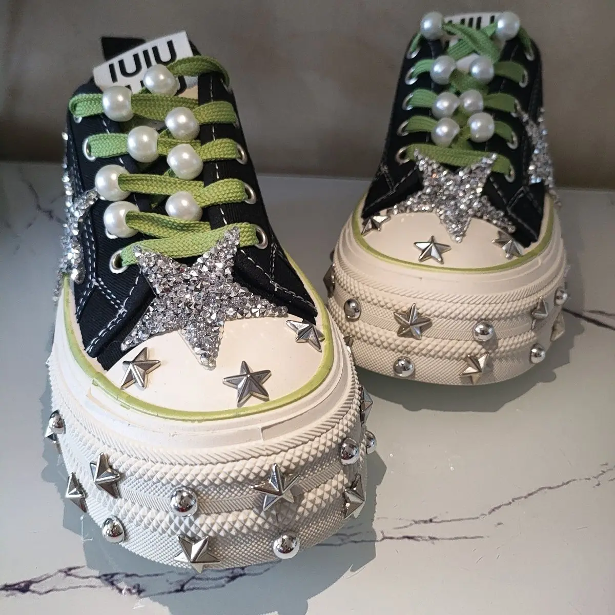 Europe and America Punk Rivet Canvas Shoes for Women Autumn Preppy Style Cool Spicy Girl Platform Sneakers Non-slip Shoes