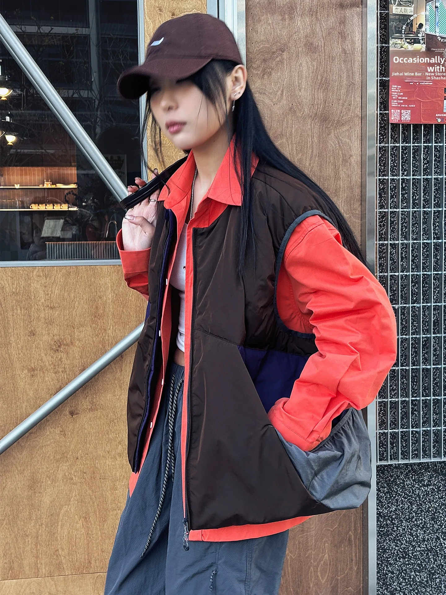 

Outdoor ort Padded Vest Women's Faion Color Blo Warm Stand Collar Du down Jaet Casual Loose Fit Eco Friendly