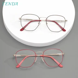 Geometric Full Rim Women Fashion Square Spectacles Stylish Metal High quality Eyeglasses Frame For Medical Prescription Lenses