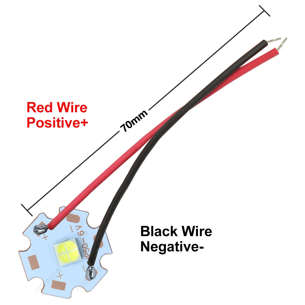 LED 20W DC6V 12V  XHP50 Cold White Chip 5050 SMD Bead Diodes With Cable Wire For DIY Flashlight Parts Bicycle Car HeadLamp