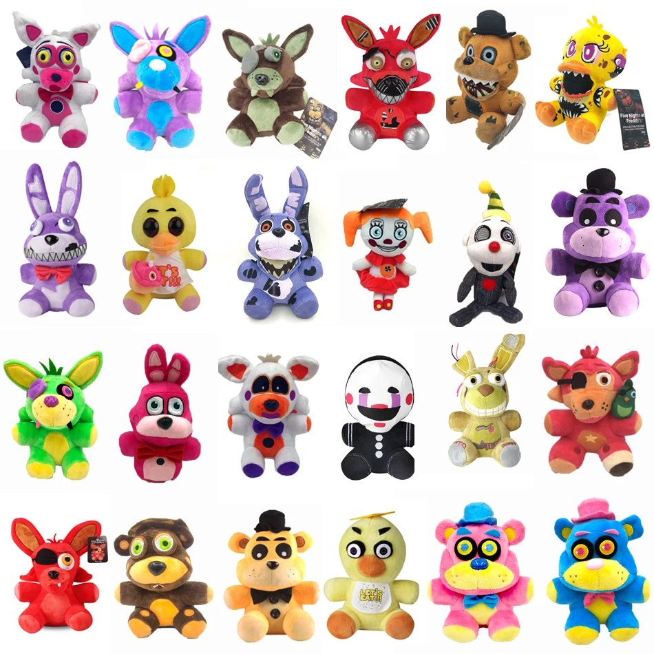 

2025New FiveNight At Freddy Fnaf Cute Plush Toys Doll Bonnie Bear Foxy Cartoon Stuffed Dolls Freddy Toys For Children Fans Gifts