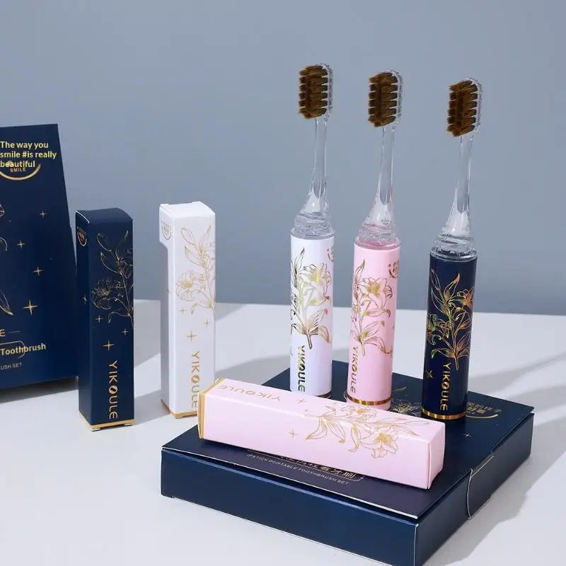 {+} Luxury Lipstick Style Soft Hair Folding Toothbrush Portable Detachable Cleaning Teeth For Travel Ultra Soft Oral Care