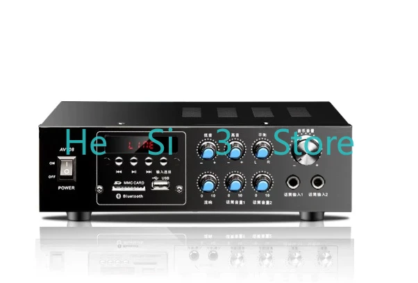 AV-108 Household Power Amplifier  Cinema KTV Card Pack Audio Bluetooth Metal Body with Power Amplifier
