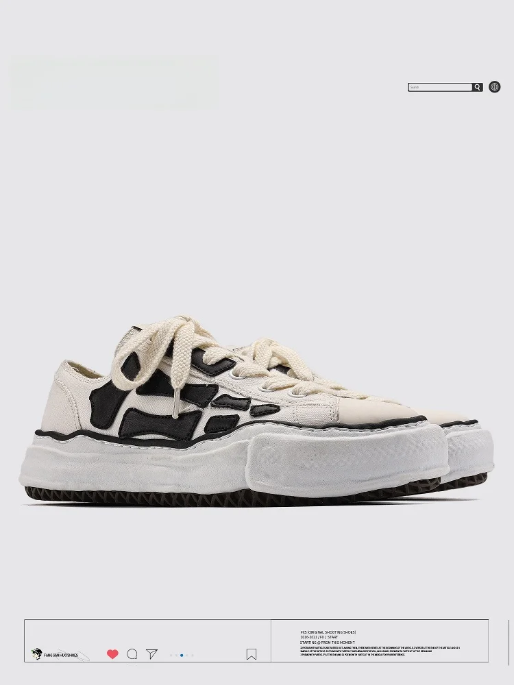 

Fang Sanhuo мужские повседневные белые парусиновые высокие кроссовки Thi Bot Heightening Retro Sle с круглым носком и резиновой подошвой