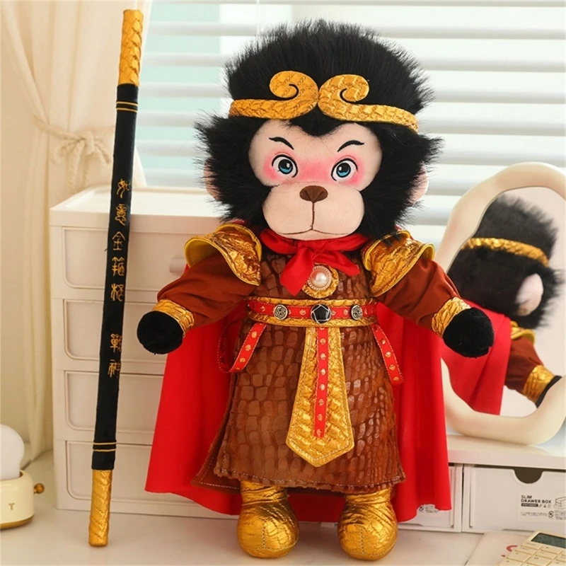 Brinquedo macio colecionável personagem macaco para decoração casa História da mitologia chinesa