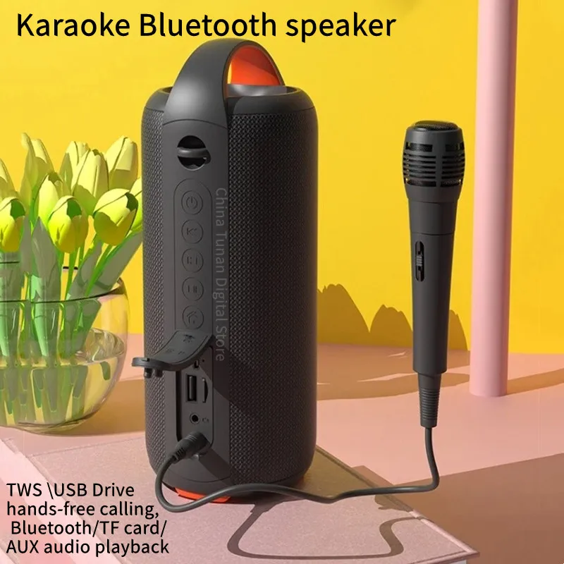 

Wireless portable Bluetooth speaker subwoofer TWE multifunctional outdoor waterproof home KTV large volume cardinsertion ﻿