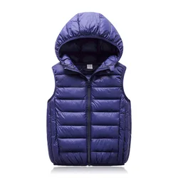 3-12 Years Hooded Child Waistcoat Children Outerwear Winter Coats Kids Clothes Warm Cotton Baby Boys Girls Vest KF783