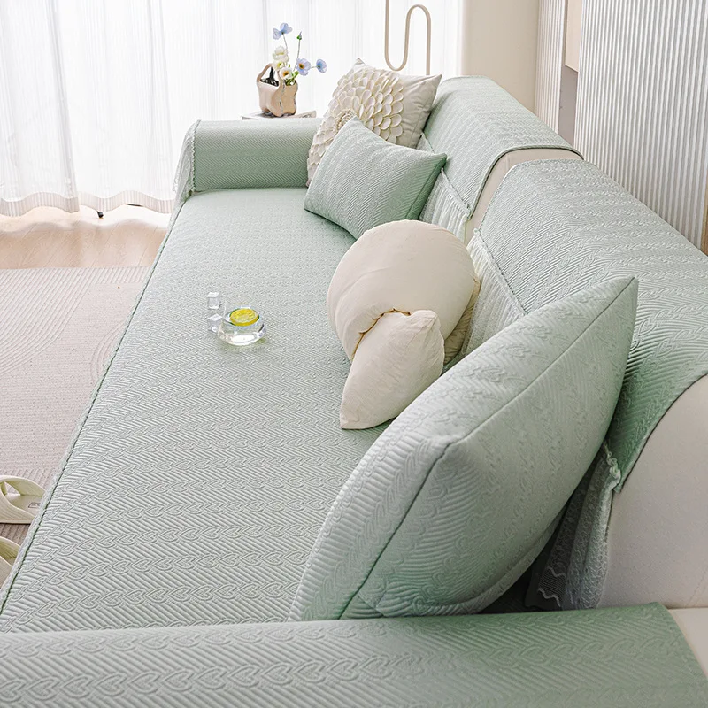 1 piece of ice silk summer anti slip lace skirt fully wrapped in cool and breathable knitted sofa cushion backrest armrest towel