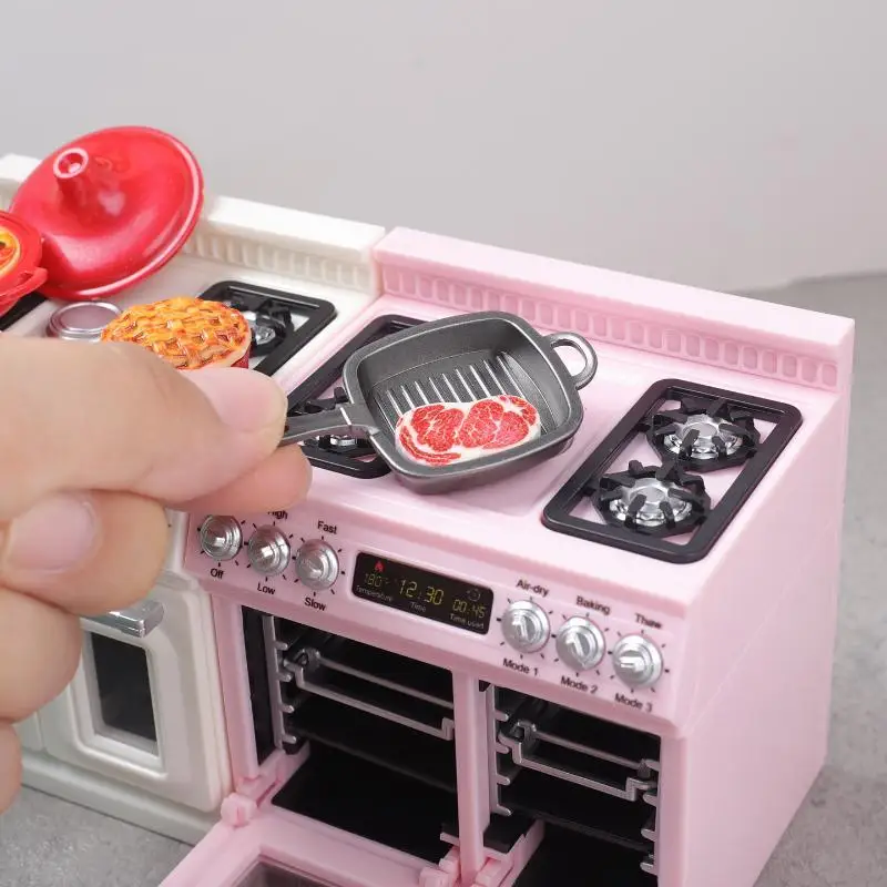 Kids Play House Mini Kitchen Stove Set Realistic Simulation Toy for Parent-Child Interactive Game Birthday Gift