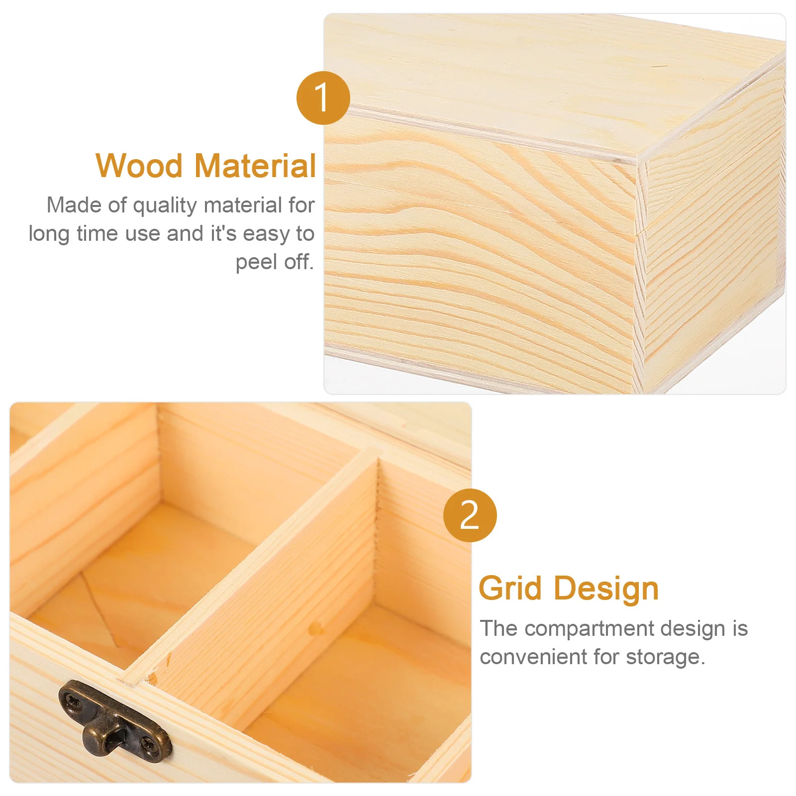 1Pcs Wood Jewelry Storage Box Four Compartments Organizer Holder for Rings Earrings Gift Case Jewelry Storage Box