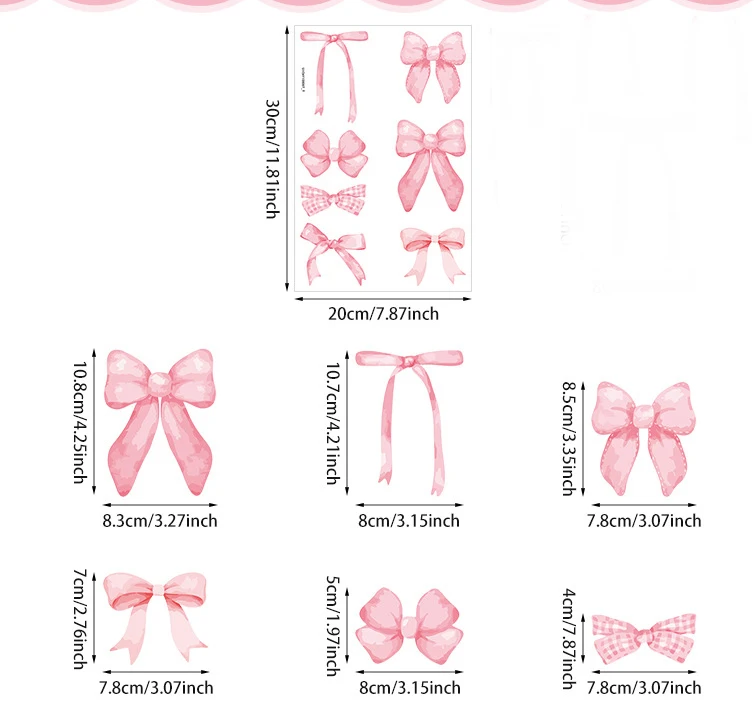 Girls Room Decoration 3D Bow Wall Sticker Home Decor Self Adhesive Living Room Wall Art Decal
