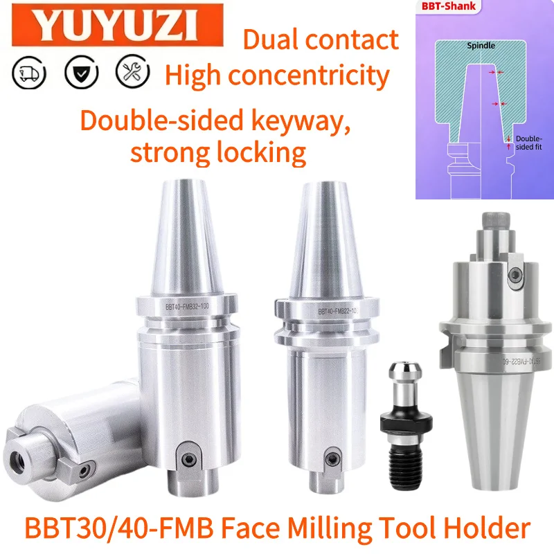 BBT30 BBT40 BT30FMB Tool Holder FMB22 FMB27 FMB32 Face Milling Cutter Tool Holder 45/60/100L CNC BAP400R EMR Cutter Bracket Tool