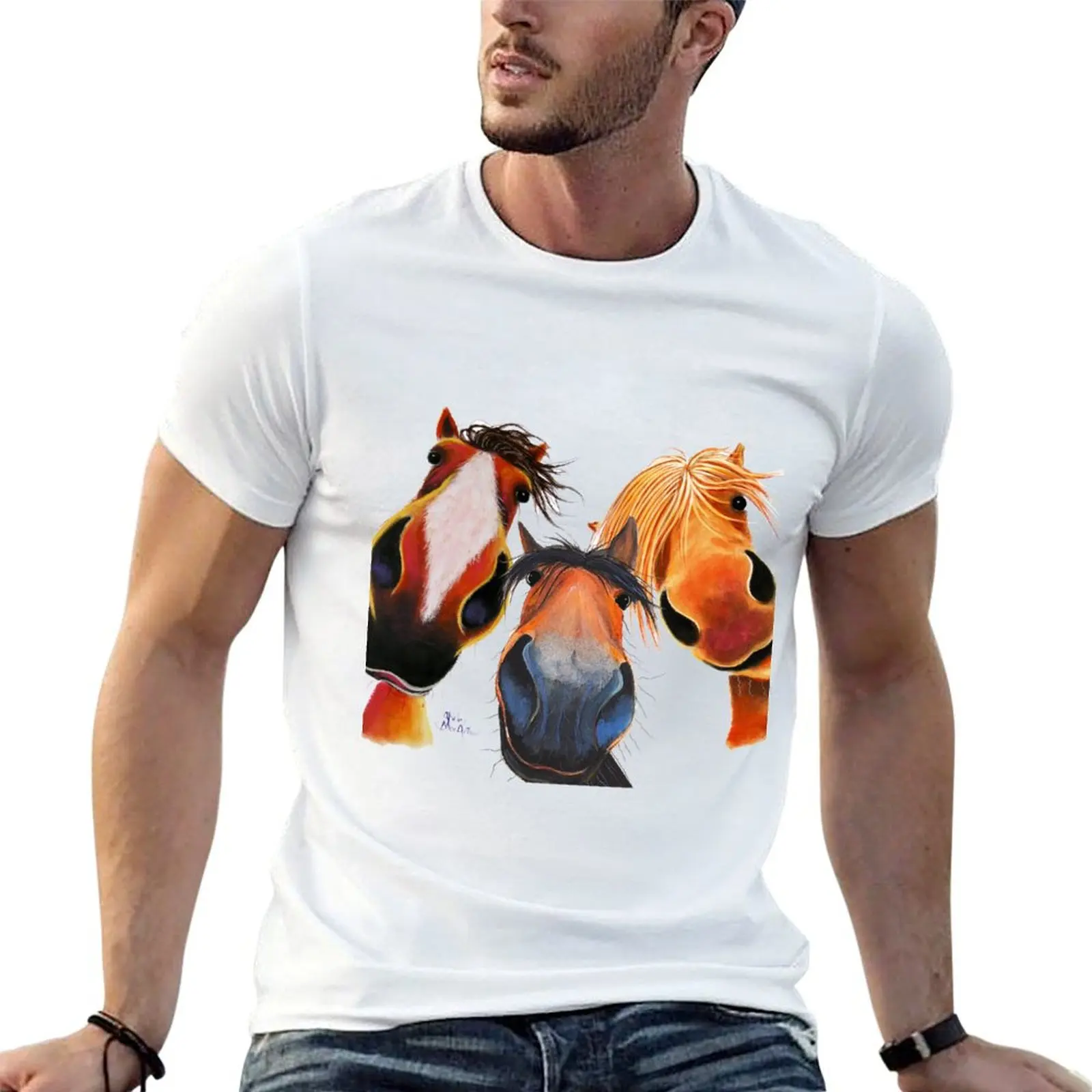 HaPPY HoRSe PRiNT ' WHo LeFT THe GaTe OPeN 2 ? ' BY SHiRLeY MacARTHuR T-Shirt