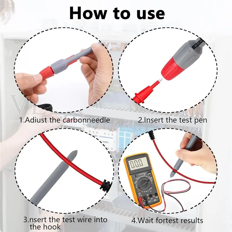 Obrázek 3: Shgo-4pcs drát piercing sonda, izolace piercing klip sada pro multimetr elektrické napětí testování detekovat auto obvodový 4mm