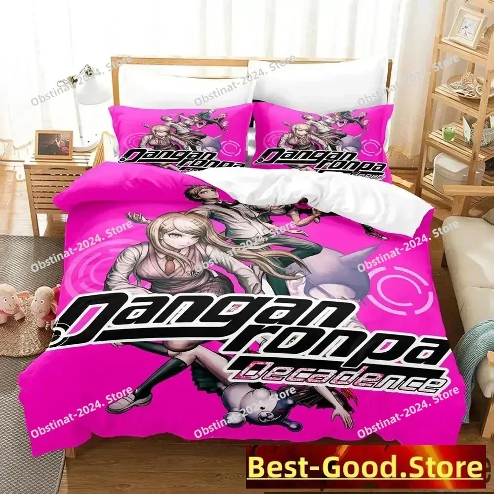 3D Print Anime Danganronpa Bedding Set Printed Bed Set With Pillowcase Bed Duvet Cover Soft Single Double Queen Super King Size