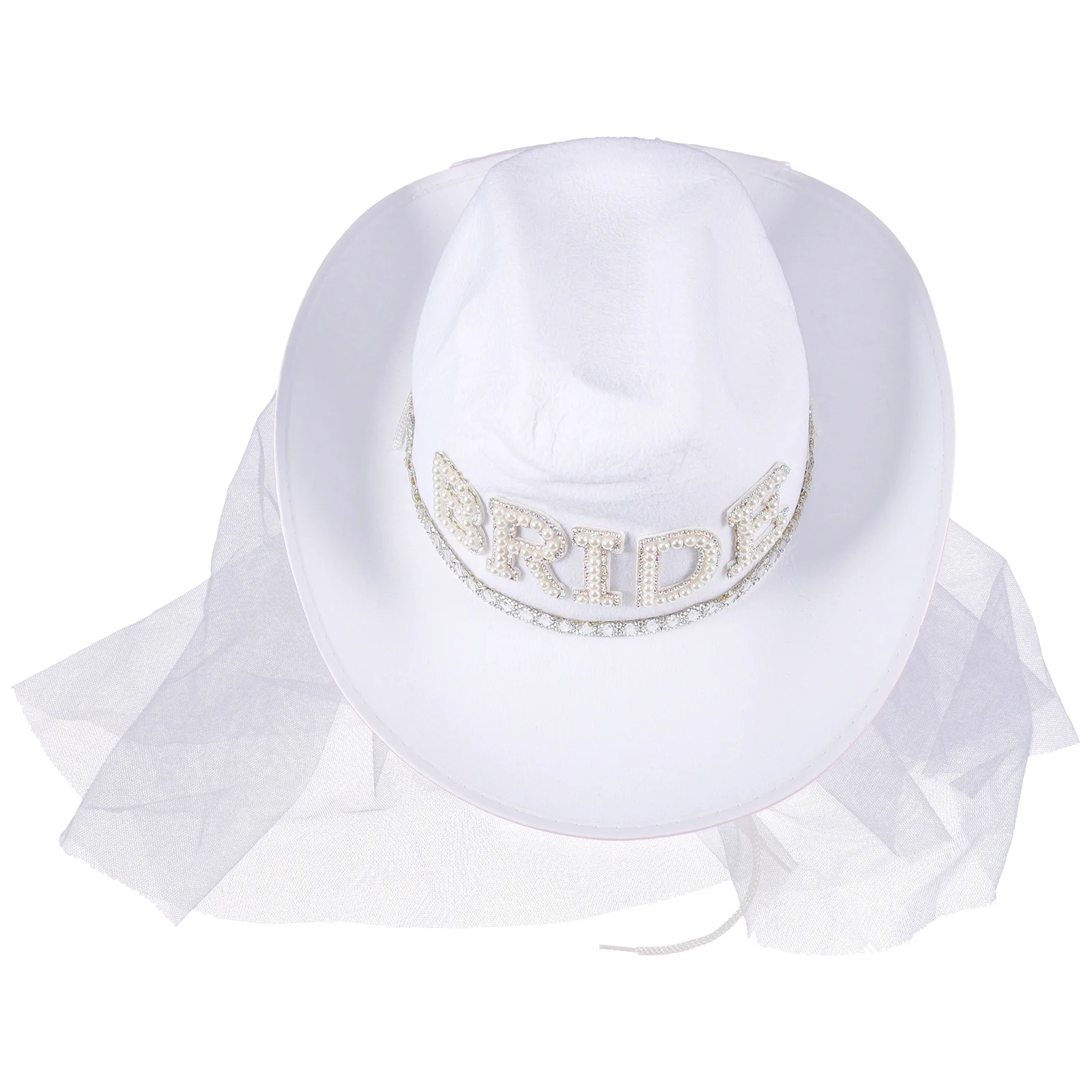 

Cowboy Hat Pearl Embellishment Women Bridal Party Wedding Bachelorette Accessories
