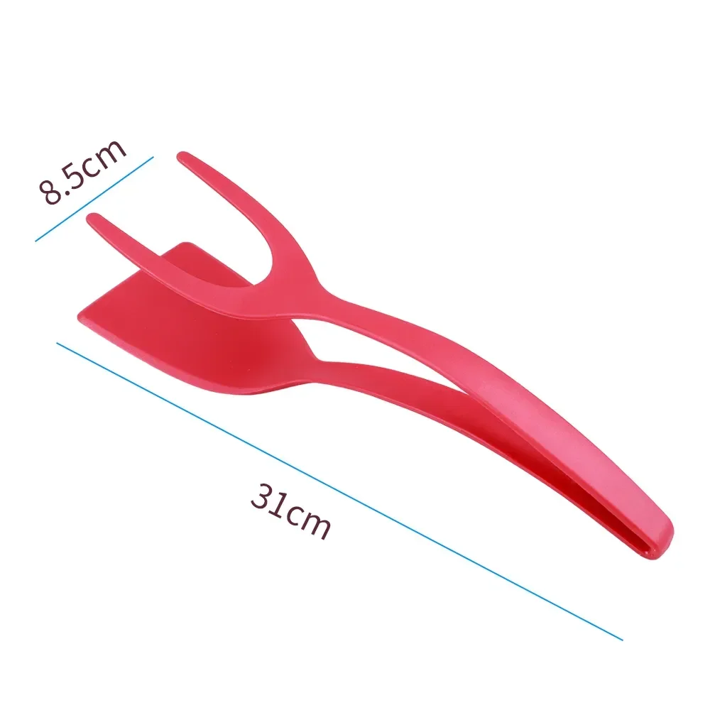 2-in-1 Silikon-Clip-Spatel zum Braten von Steak, Pfannkuchen, Toast, Omelett, Silikon-Omelettenspatel, Wende-Schaufel, Küchenwerkzeug – Detail 3