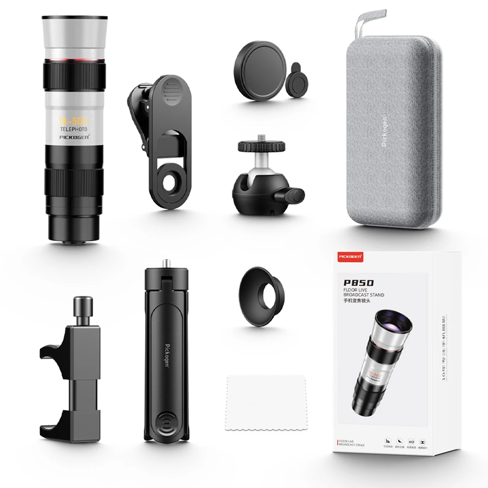 PICKOGEN Zoom Lens 18x-50x Telephoto Telescope Lenses Universal High Power Tele for Bird-watching Camping iPhone Android Phones