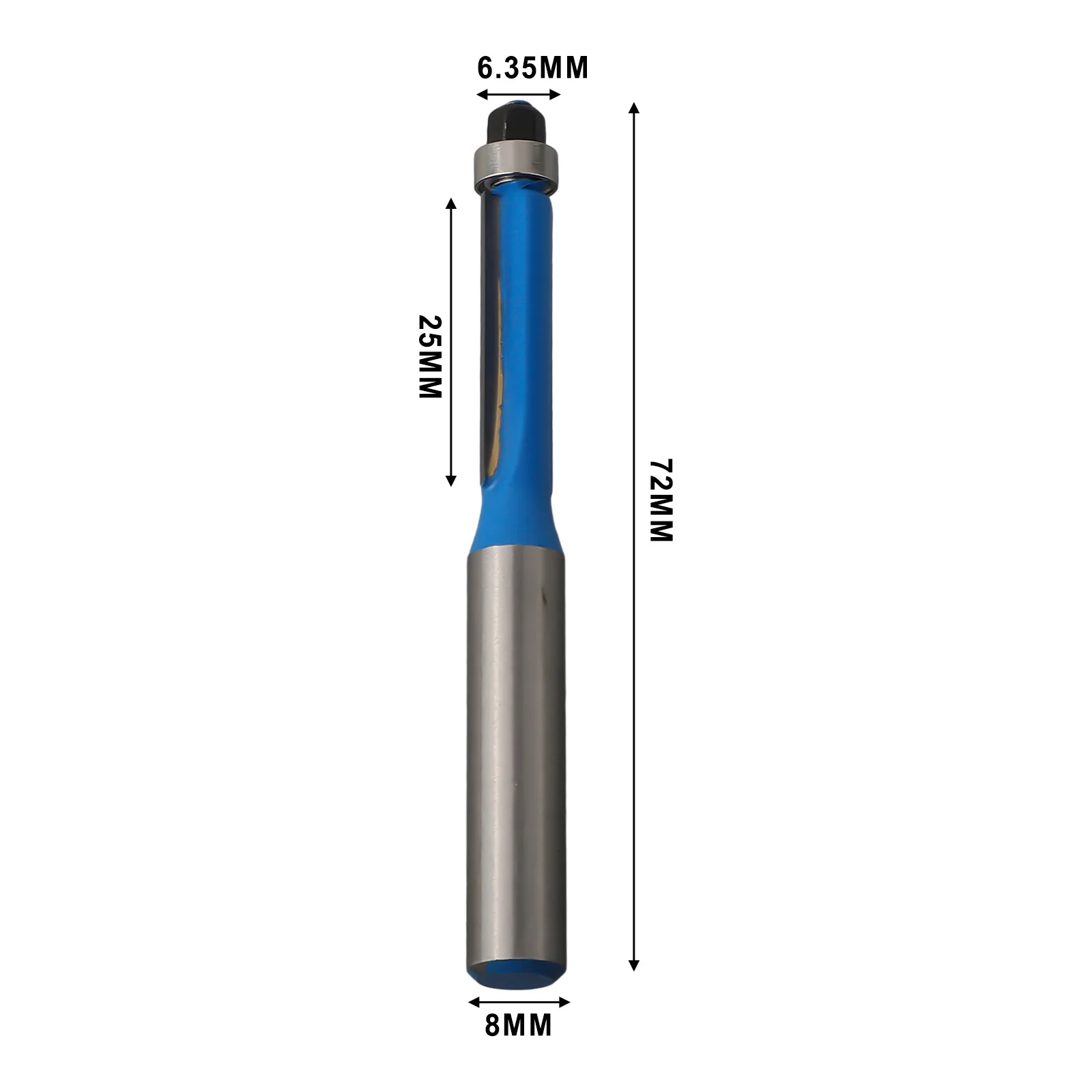 

8mm Shank Double-Edged Trim Router Bit With Bearing For Wood Template Pattern Double Edge Straight Router Bit Woodworking