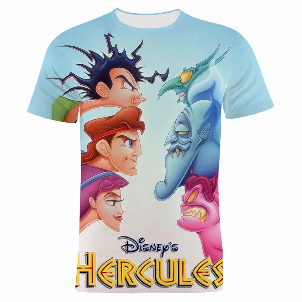 Disney T-Shirts Hercules Cartoon Anime 3D Print Streetwear Men Women Fashion Oversized T Shirt Kids Boys Girls Tees Tops Clothes