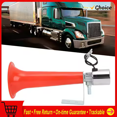 180DB Red Air Horn Universal Purpose 12V/24V Caravan Pressure Whistle Horn for Cars Trucks SUVs Motorcycles