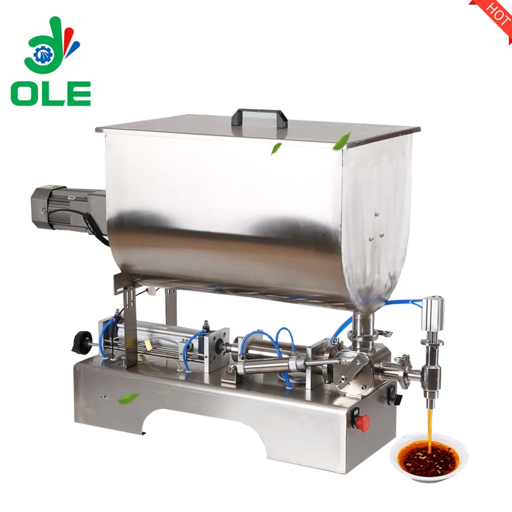 

304LSS Thick Paste Cream Tomato Paste Chilli Sauce 5-50ml 10-100ml 30-300ml Pneumatic Filling Machine With Horizontal Hopper