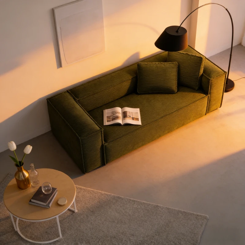 ⁂e Modern Luxury Vacuum-Compressed Sofa Set Tofu High-Density Foam Sofa Set