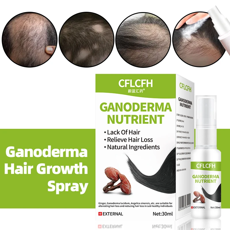 

Hair Growth Spray for Men Women Anti Hair Loss Treatment Fast Regrowth Ganoderma Lucidum Ginger Liquid Scalp Hair Care Products