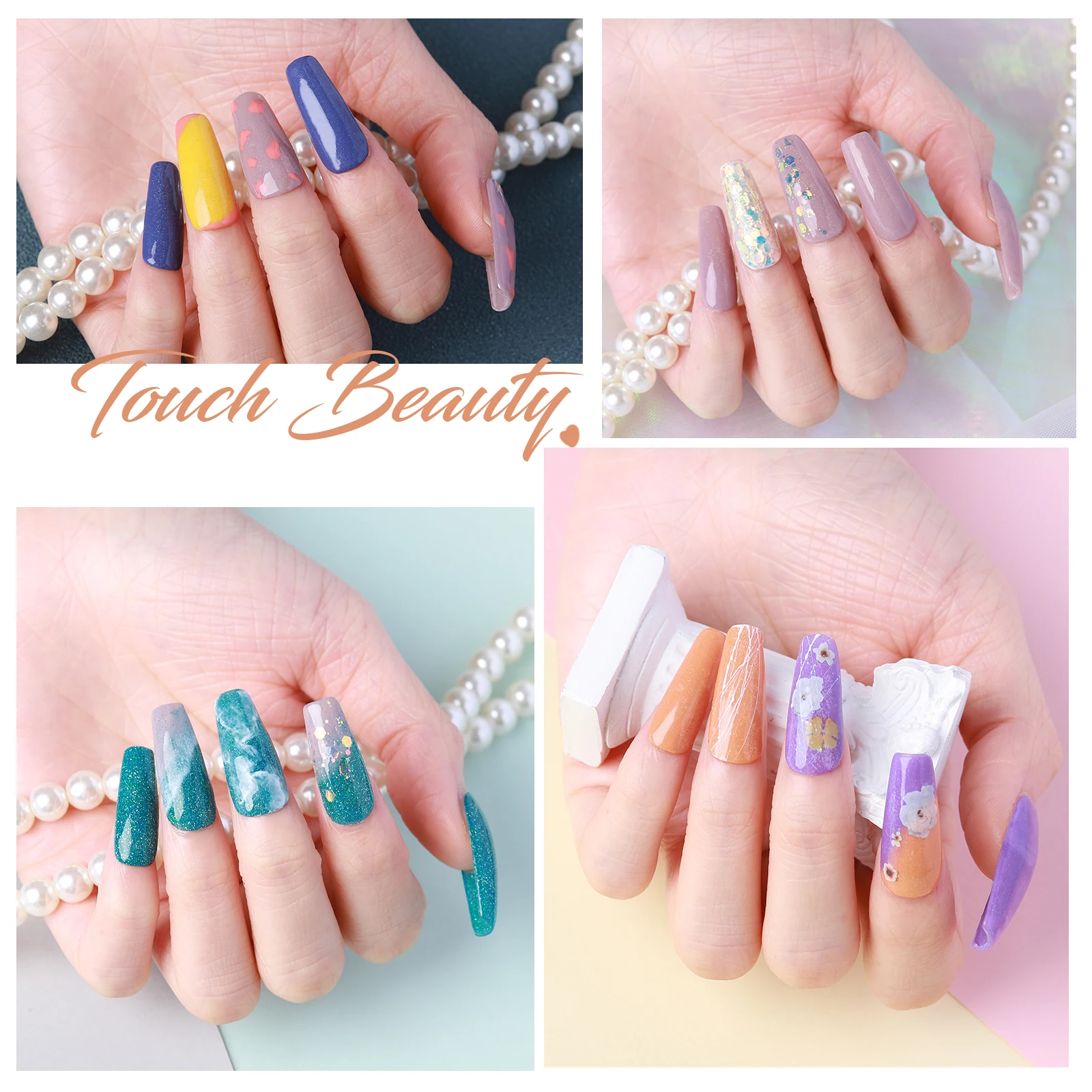 10g×12色ネイルパウダーディッピングセット、女性のネイルアートデザインに最適、自宅やサロンで